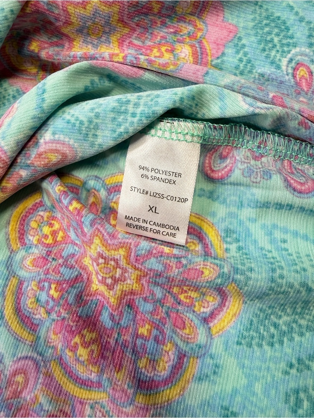 Dear Scarlett Floral Medallion Short Sleeve Blouse XL NWT - Picture 6 of 9
